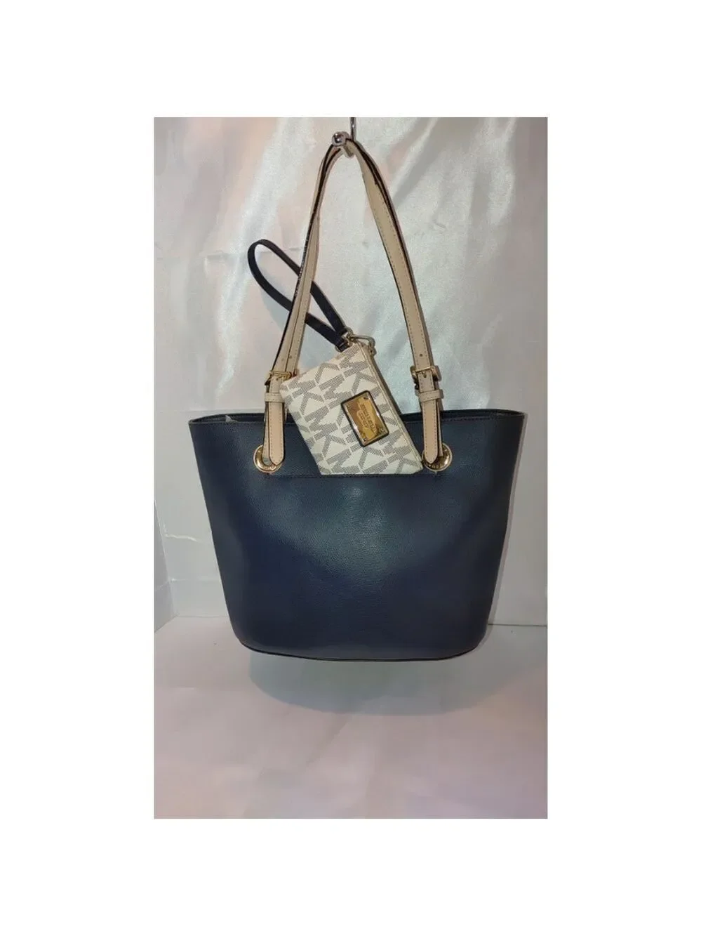 Michael Kors Saffiano Leather Tote & Wristlet in Navy